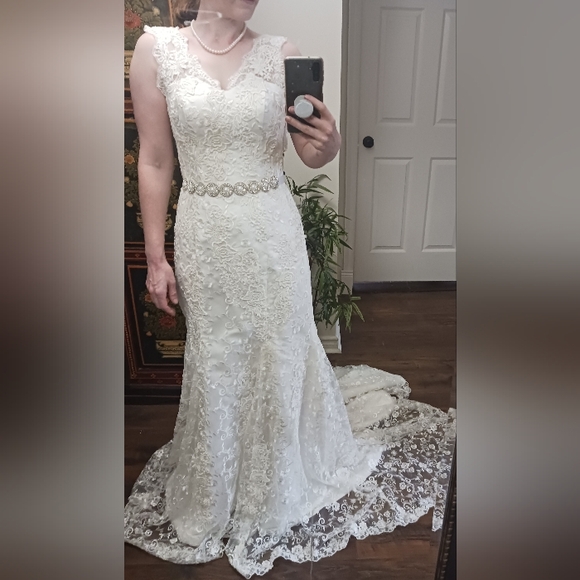 New Bally Bridal Mermaid Wedding Dress Size 2 - Picture 1 of 10